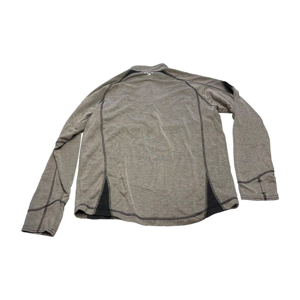 Storm Creek Activewear Top Men's Medium Gray Striped Raglan Sleeve Quarter Zip - Picture 3 of 9